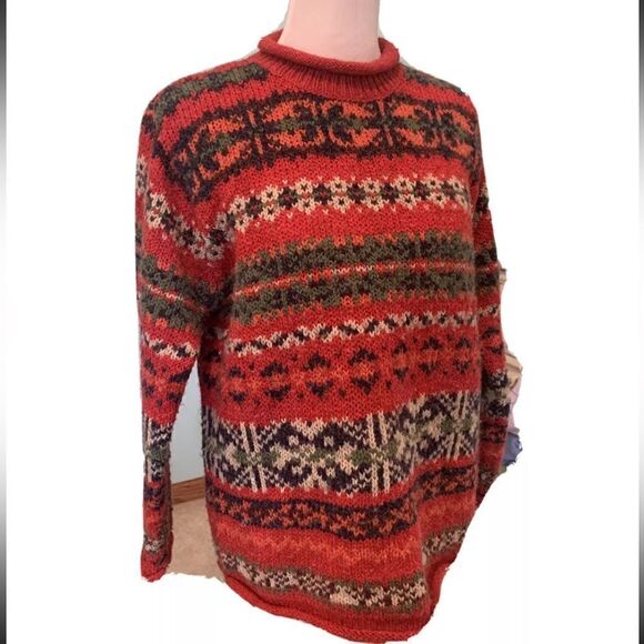 Vintage chunky knit mock neck sweater - Picture 3 of 6